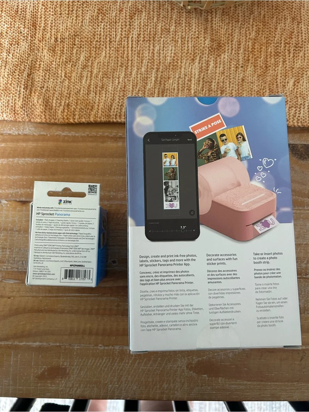 NEW HP Sprocket Panorama Printer - Pink